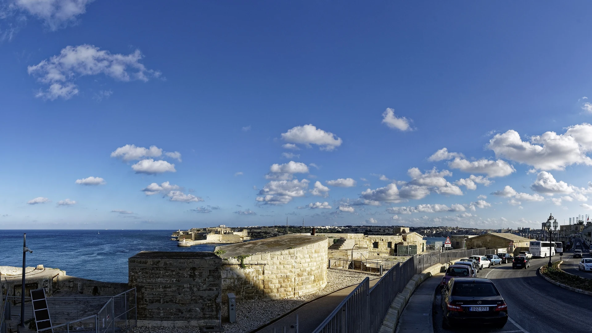 Fort St Elmo at the tip of the Valletta peninsula overlooking the Grand Harbour, Malta