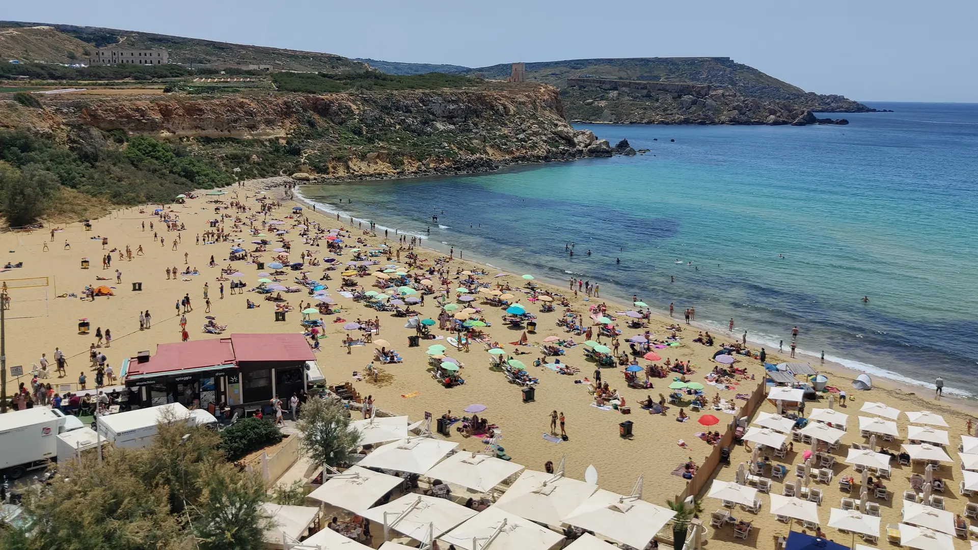 The clay-cliffed northwest coast near Golden Bay and Mġarr, Malta